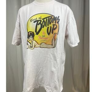 Vintage LAS VEGAS Flamingo Pinup T-Shirt Mens (XL) Bottoms Up Skate Stripper Y2K